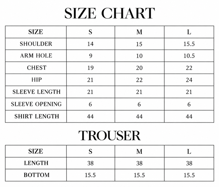 Cassis Size Chart