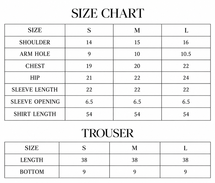 Driftwood Size Chart