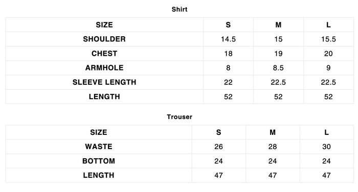 Evara Size Chart